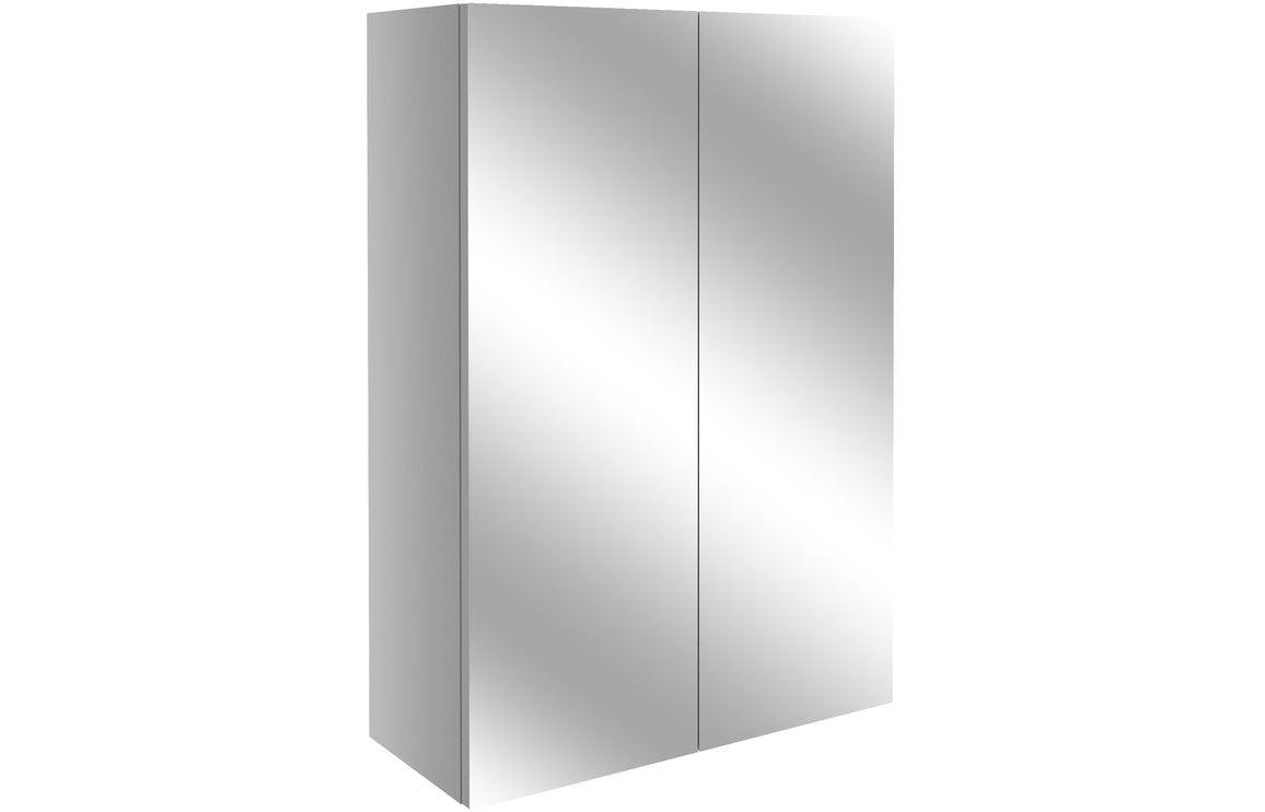 Alba Mirrored Wall Unit - Light Grey Gloss