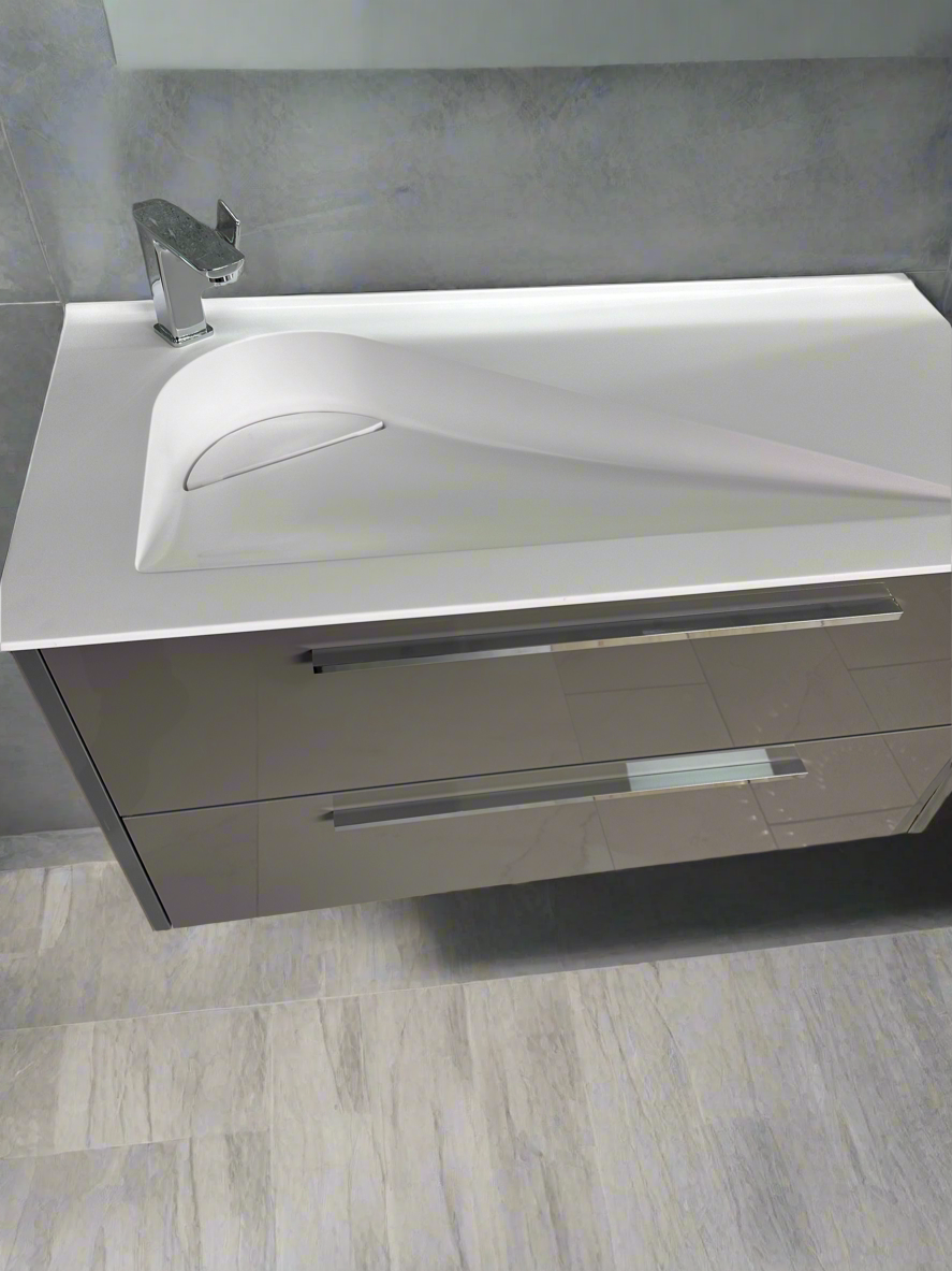 Novo Akrivit Troya Onyx Acrylic 2-Draw Vanity & Stone Resin Semi Matt Basin