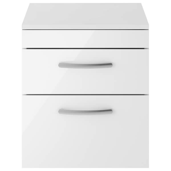 Nuie Athena 2 Drawer Wall Hung Vanity Unit With Worktop