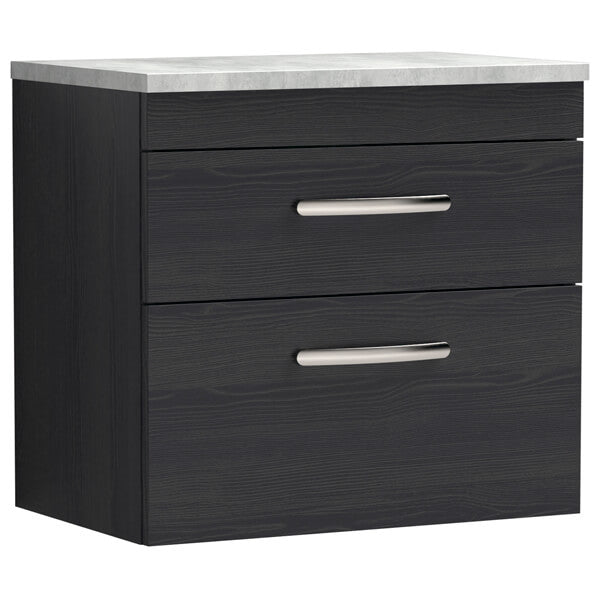 Nuie Athena 2 Drawer Wall Hung Vanity Unit With Worktop