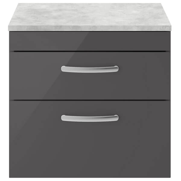 Nuie Athena 2 Drawer Wall Hung Vanity Unit With Worktop