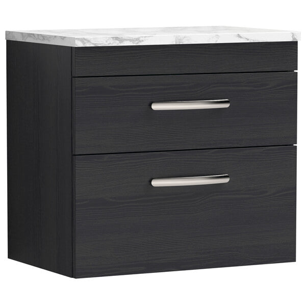 Nuie Athena 2 Drawer Wall Hung Vanity Unit With Worktop