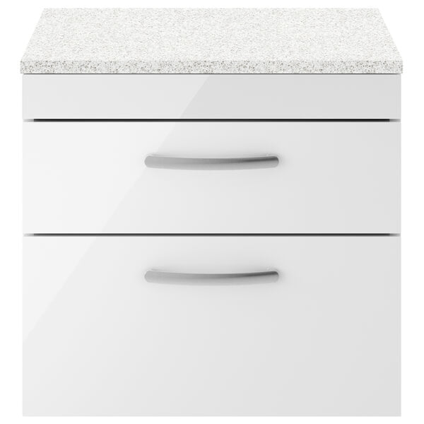 Nuie Athena 2 Drawer Wall Hung Vanity Unit With Worktop