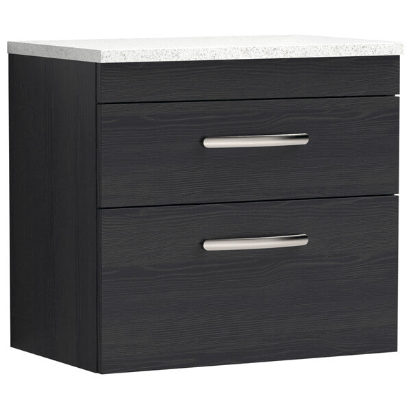 Nuie Athena 2 Drawer Wall Hung Vanity Unit With Worktop