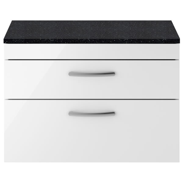 Nuie Athena 2 Drawer Wall Hung Vanity Unit With Worktop