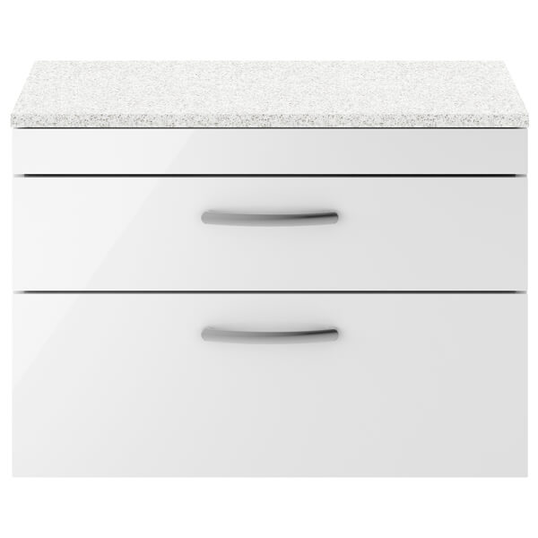 Nuie Athena 2 Drawer Wall Hung Vanity Unit With Worktop