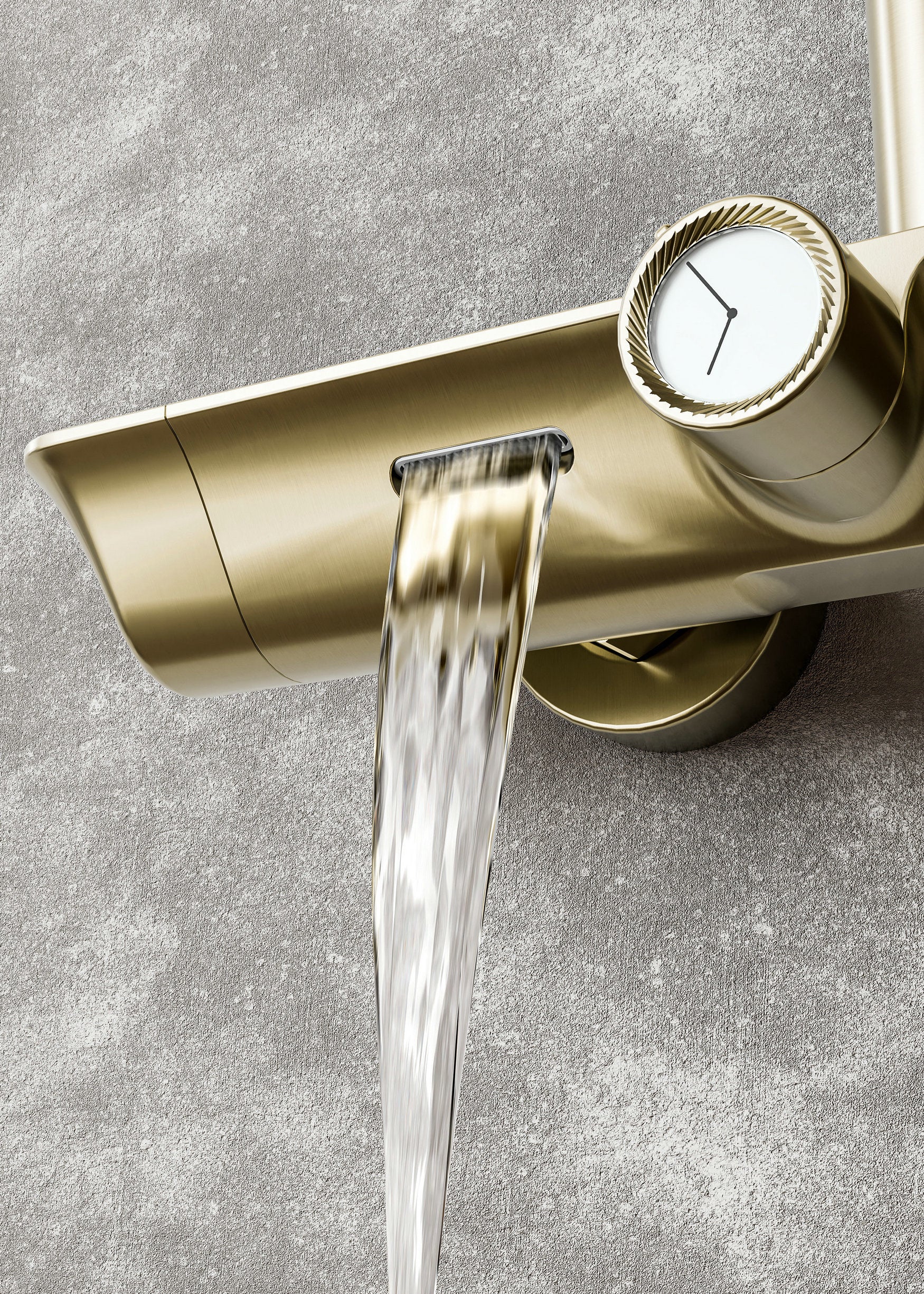 Novo Timeless Thermostatic Brushed Brass Modern Mixer Shower System 4-Function Solid Brass