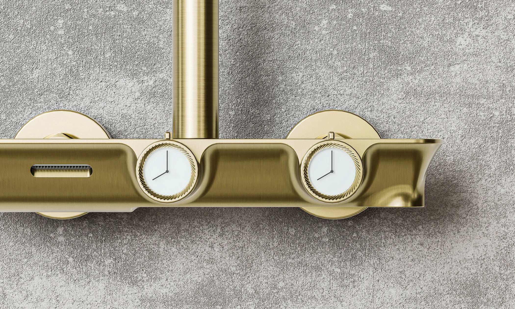 Novo Timeless Thermostatic Brushed Brass Modern Mixer Shower System 4-Function Solid Brass