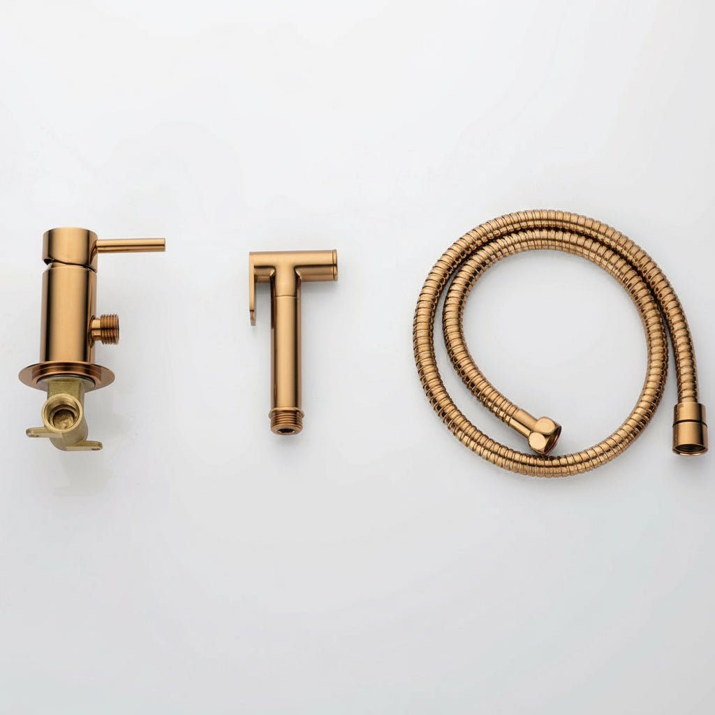 Novo Concealed Bidet Mixing Doutche Set Brushed Bronze