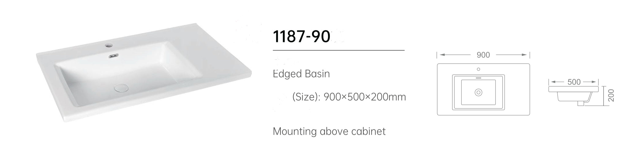 Novo 1187-90 Concrete Matt 2-Door inc Double Draw storage Floor standing Vanity unit with Ceramic Basin