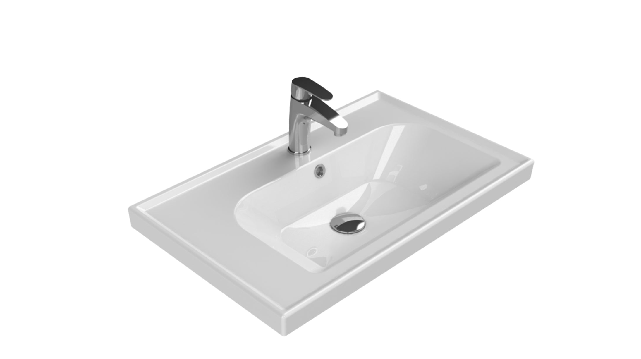 Novo Frame 700mm White Gloss 2-Door Floorstanding Vanity unit with Nano Glazed Ceramic Basin