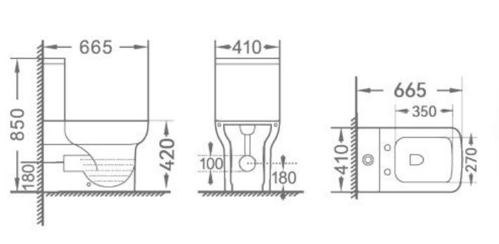 Novo Mora Comfort Height Rimless Fully back Toilet Pack