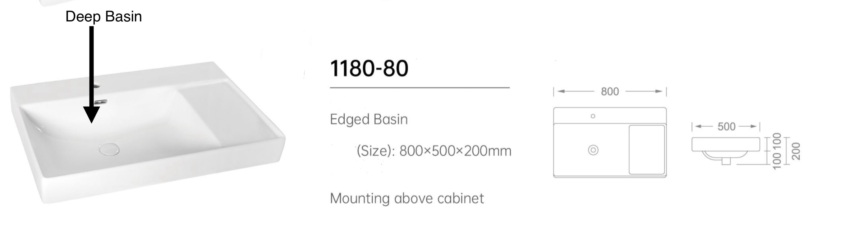 Novo Frame 1180-80 Matt Light Grey Vanity & Nano Glazed Ceramic Basin