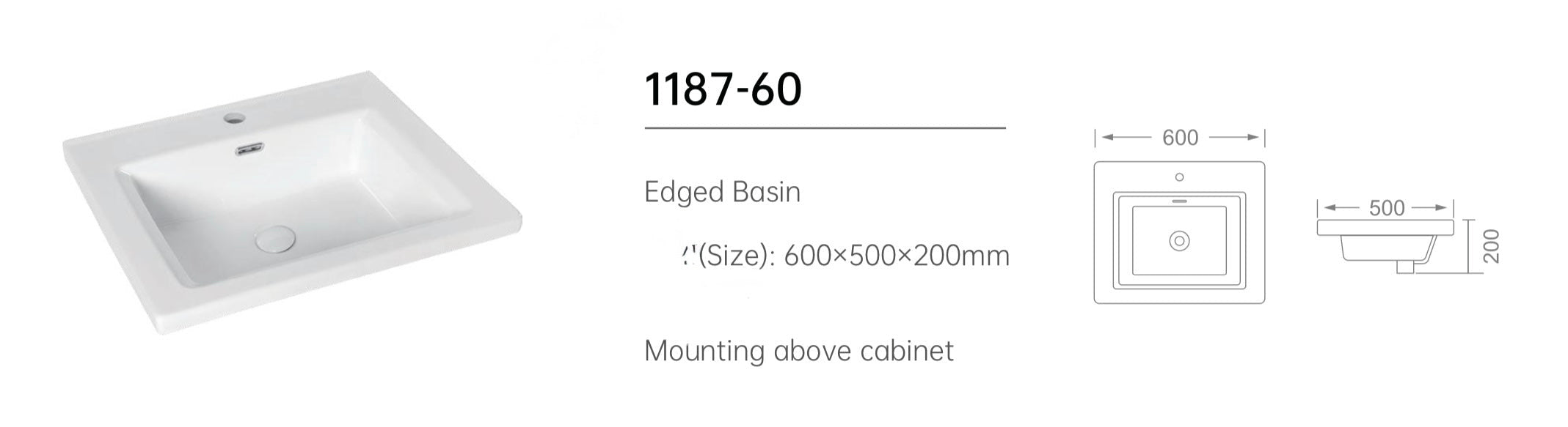 Novo 1187-60 600mm Grey Gloss 2-Door Floorstanding Vanity unit & Nano Glazed Ceramic Basin