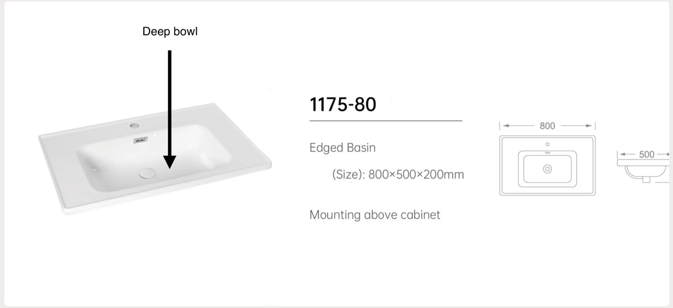 Novo 1175-60 600mm Smoke Grey 2-Door Floorstanding Vanity & Nano Glazed Ceramic Basin