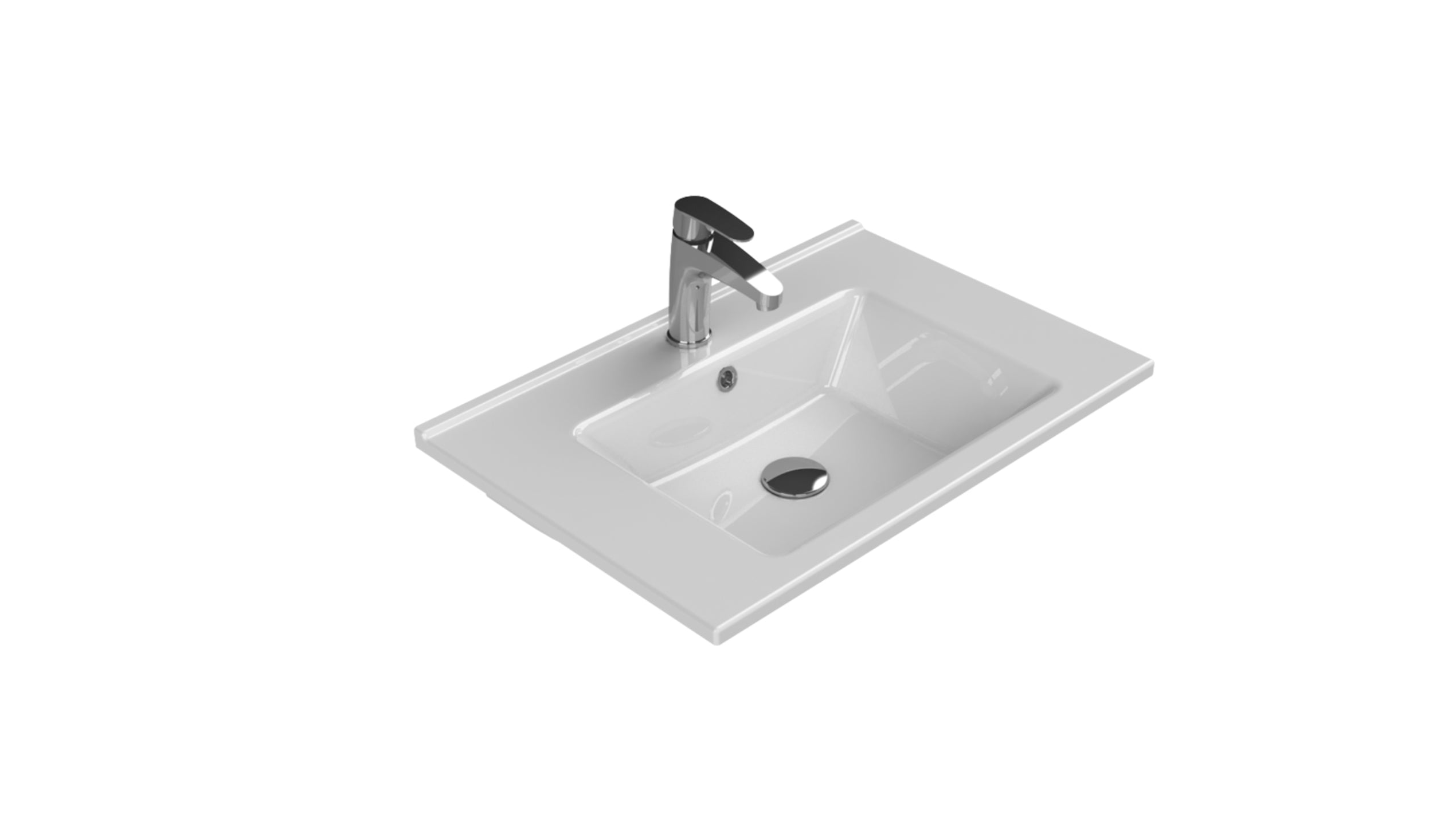 Novo Arte 650mm White Gloss 2-Door Floorstanding Vanity unit with Nano Glazed Ceramic Basin