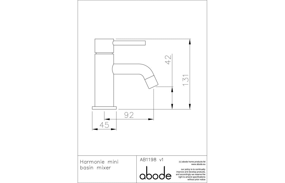Abode Harmonie Mini Basin Mixer - Chrome