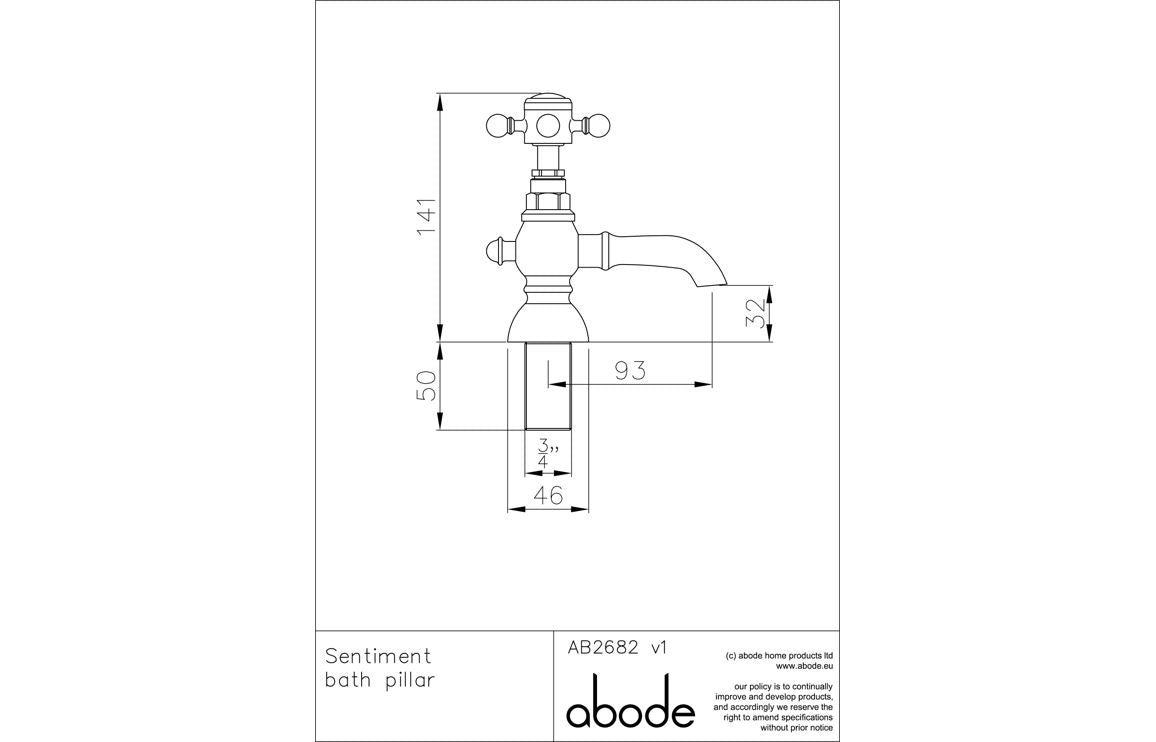 Abode Sentiment Bath Pillar Taps - Chrome