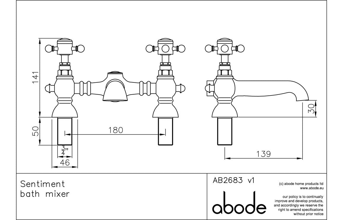 Abode Sentiment Bath Filler - Chrome