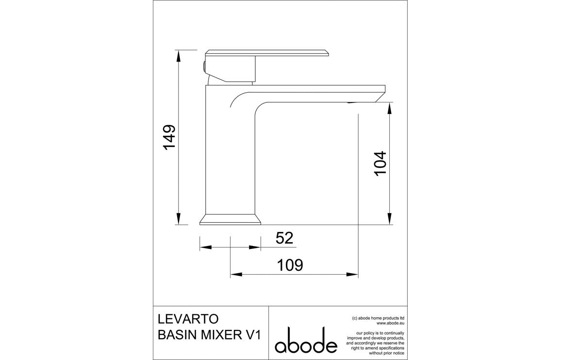 Abode Levarto Basin Mixer - Matt White & Brass