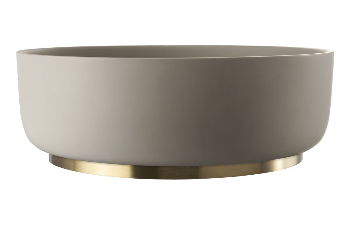 Abode Cava Round Basin Plinth - Brushed Brass