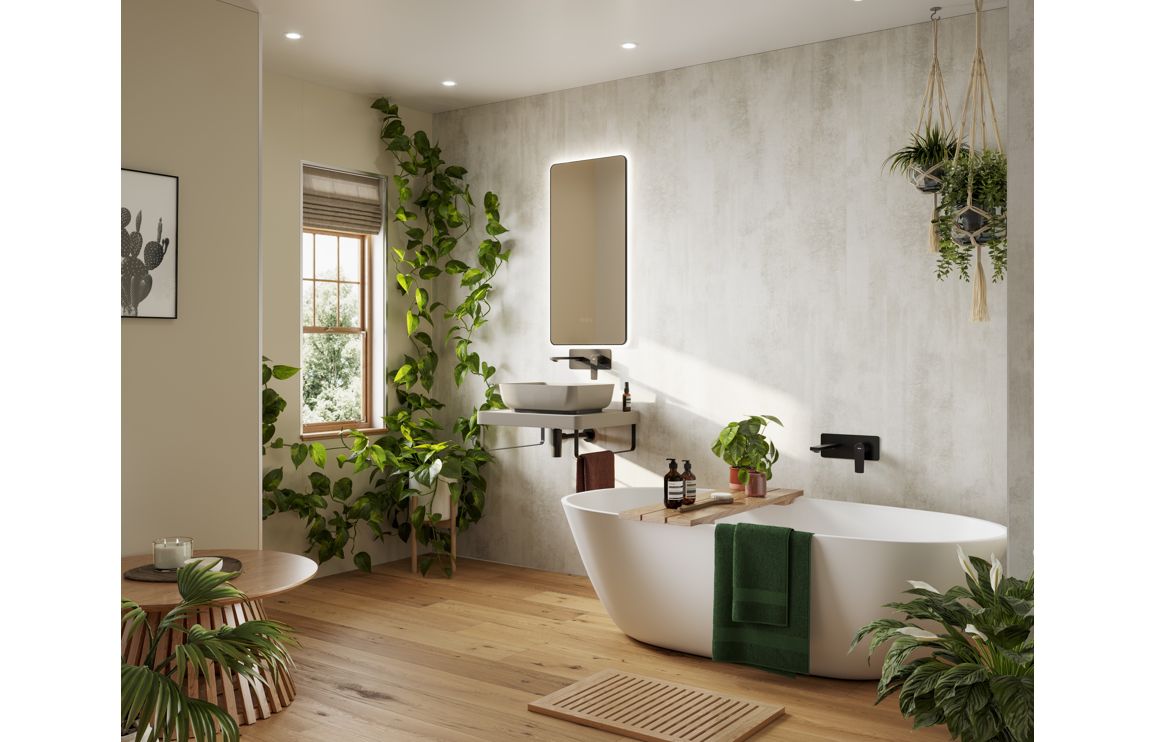 Abode Aquip Wall Mounted Basin / Bath Mixer - Matt Black
