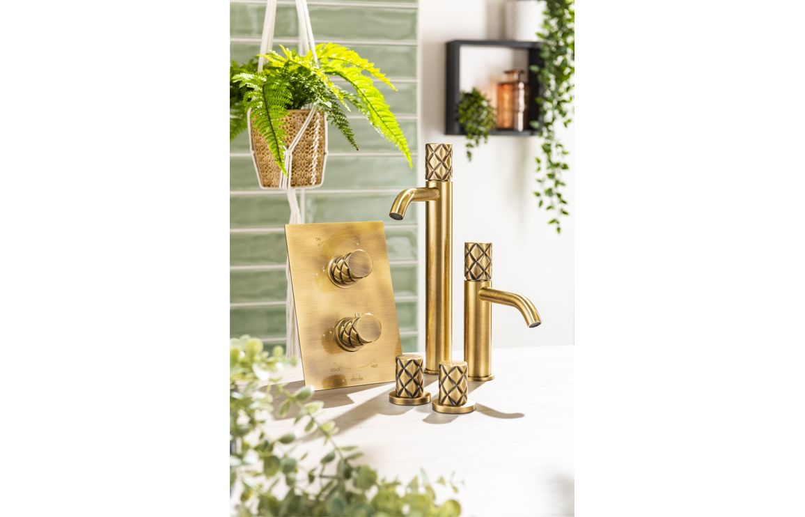 Abode Kite Basin Mixer - Antique Brass