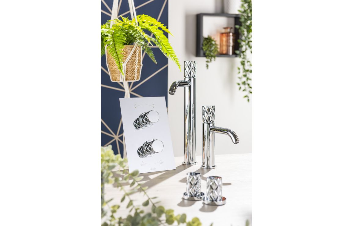 Abode Kite Wall Mounted Basin Mixer - Chrome