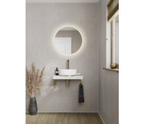 Abode Cava Round Basin Plinth - Brushed Brass