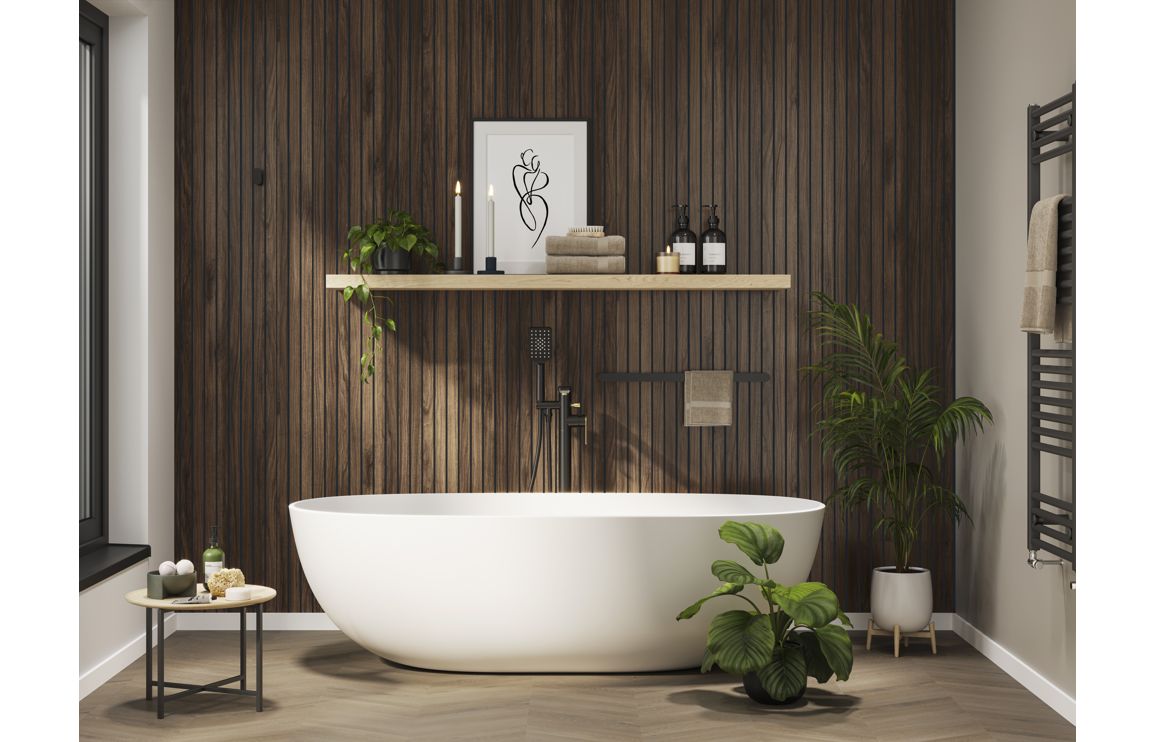 Abode Levarto Floor Standing Bath Shower Mixer - Matt Black & Brass