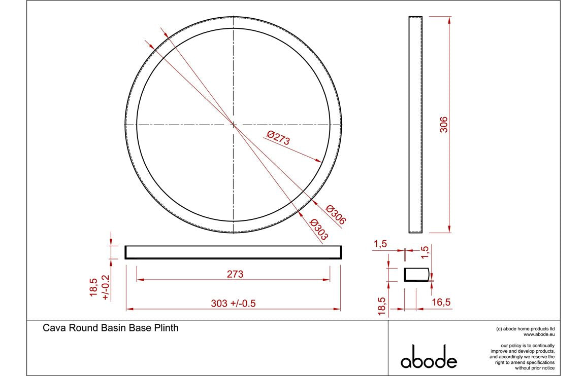 Abode Cava Round Basin Plinth - Brushed Brass
