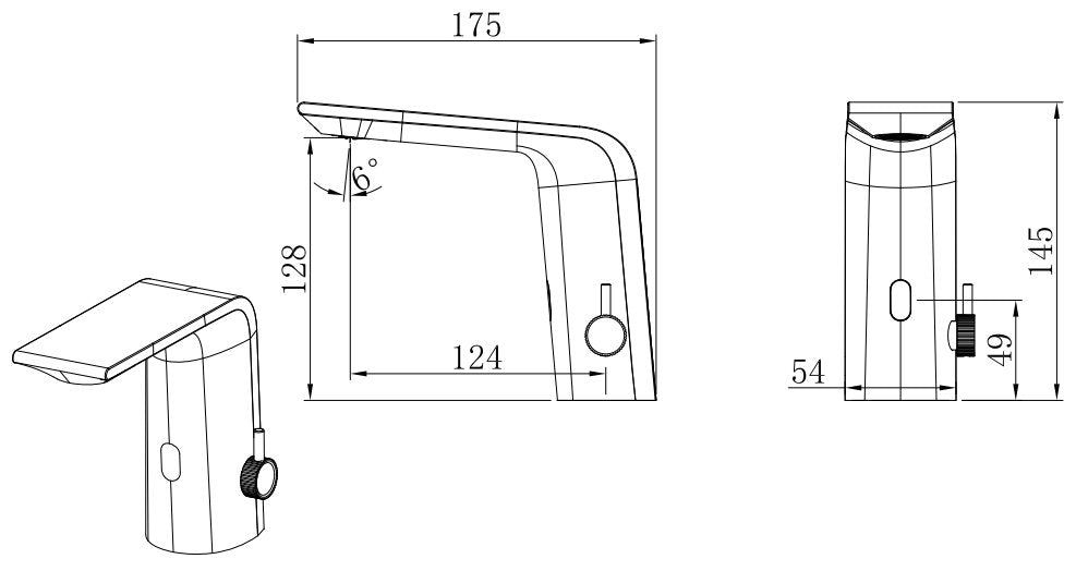 Novo Sensia sensor Chrome Solid Brass Mono Basin Mixer Tap