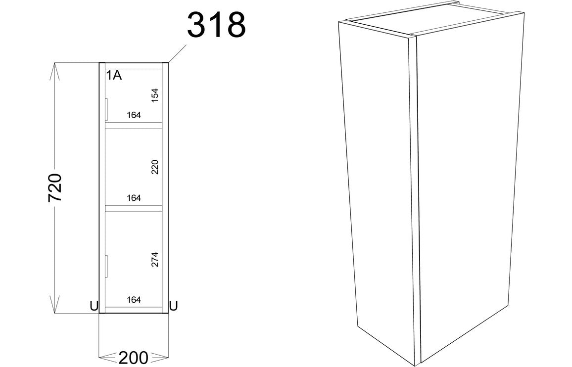 Alba 200mm Toilet Roll Holder - White Gloss