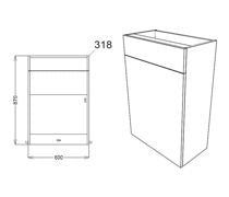 Alba 1242mm Basin & WC Unit Pack - White Gloss