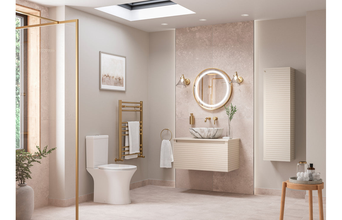 Align 350mm Wall Hung 1 Door Tall Unit - Matt Cotton