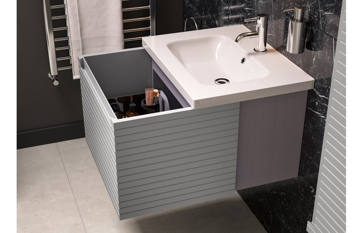 Align 350mm Wall Hung 1 Door Tall Unit - Matt Willow Green
