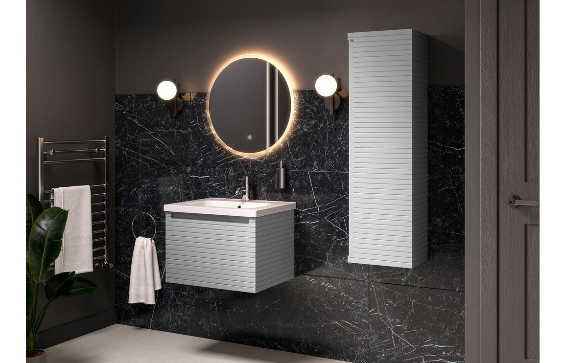 Align 350mm Wall Hung 1 Door Tall Unit - Matt Mineral Grey
