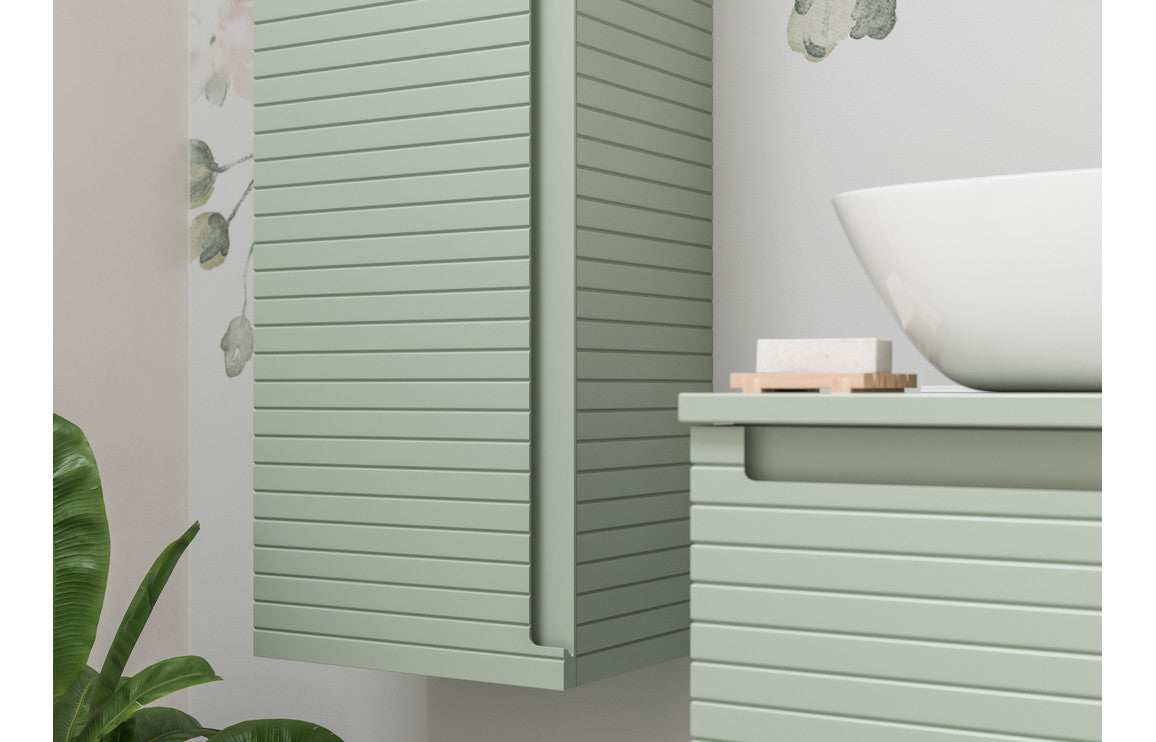 Align 350mm Wall Hung 1 Door Tall Unit - Matt Willow Green
