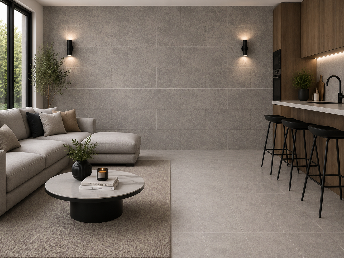 Luxury Graphite Grey 300x600x5.5 Waterproof Luxury Click Vinyl Flooring