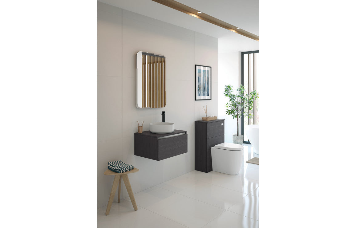 Carya 300mm 2 Door Wall Hung Tall Unit - Graphitewood