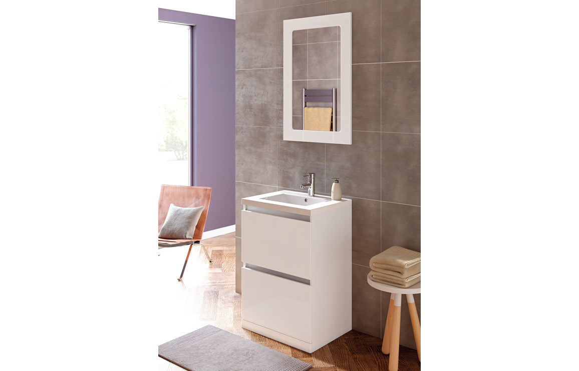 Carya 1200mm Floor Standing Basin Unit Run (No Top) - White Gloss
