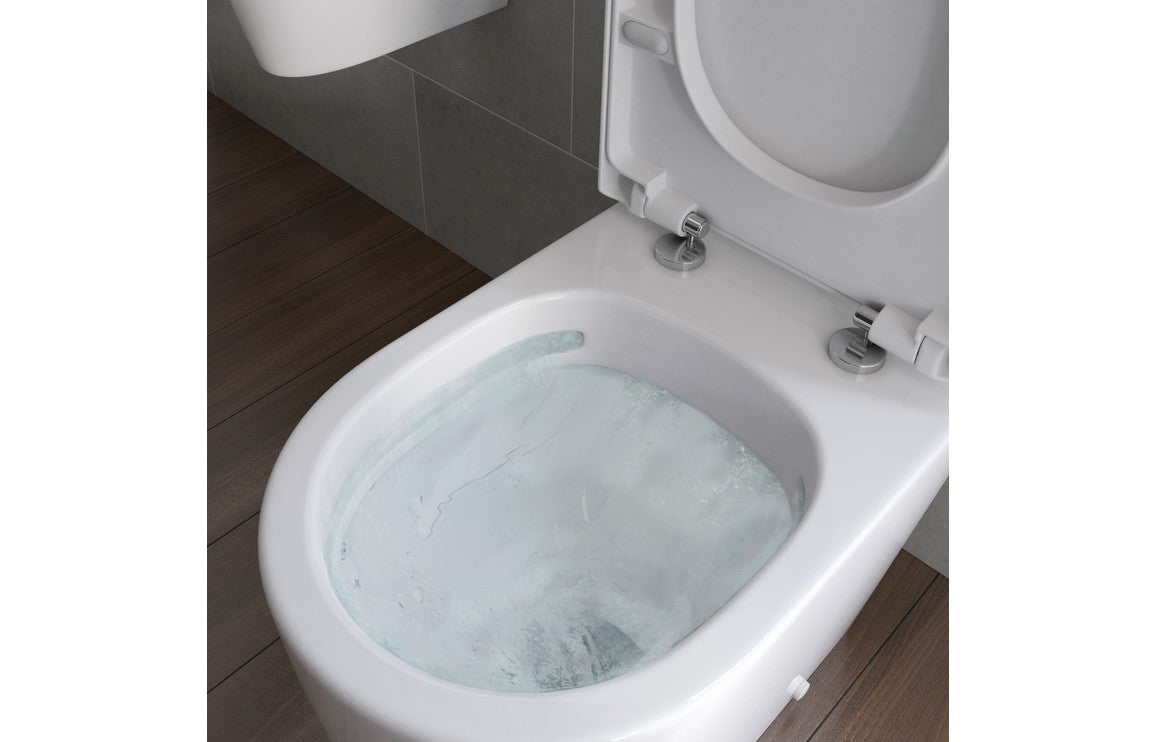 Cilantro Rimless Close Coupled Fully Shrouded Comfort Height WC & Soft Close Seat