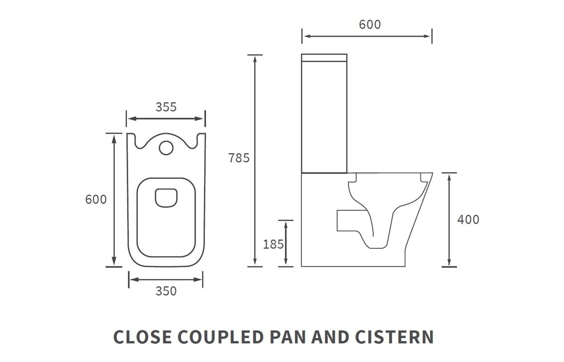 Cedarwood Short Projection Close Coupled Fully Shrouded WC & Soft Close Seat