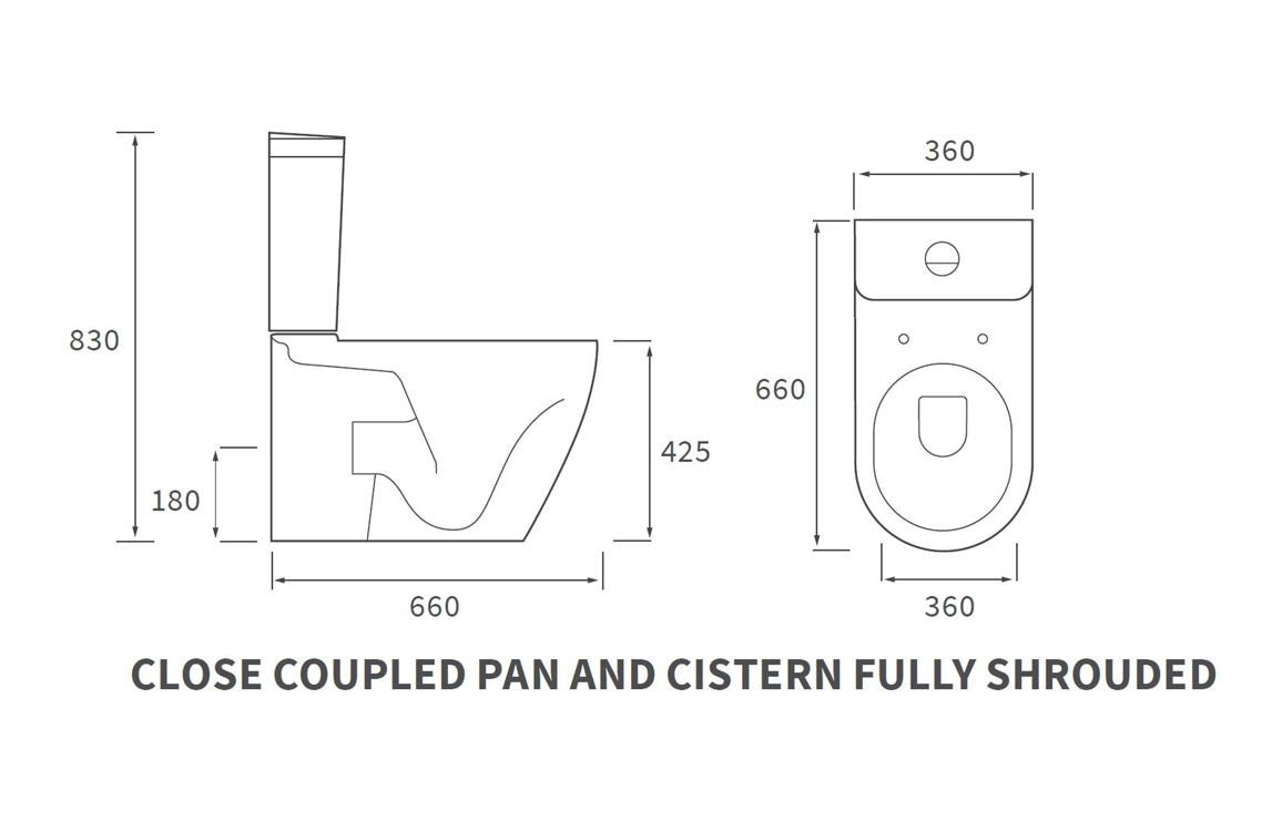 Cilantro Close Coupled Fully Shrouded WC & Soft Close Seat
