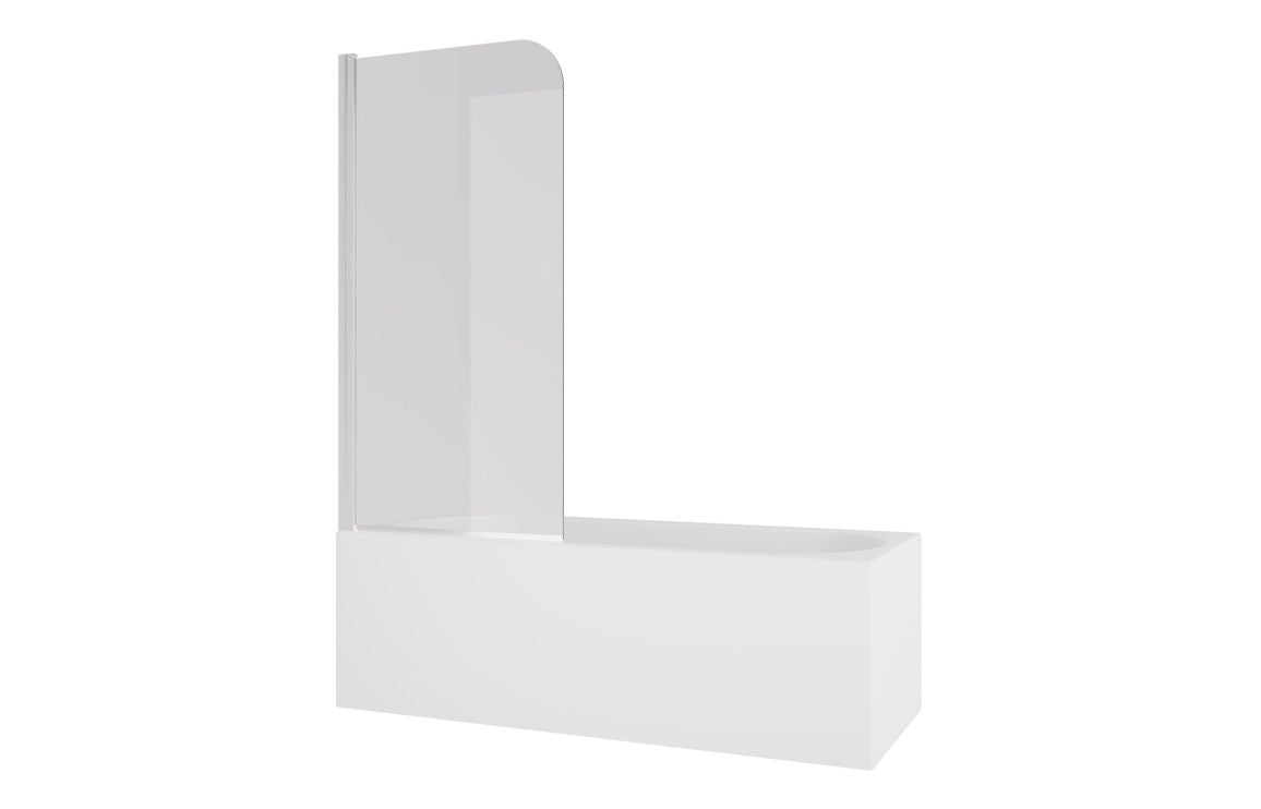 Single Curved Bath Screen - Chrome