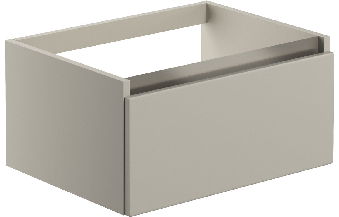 Carya 600mm 1 Drawer Wall Hung Basin Unit (No Top) - Latte