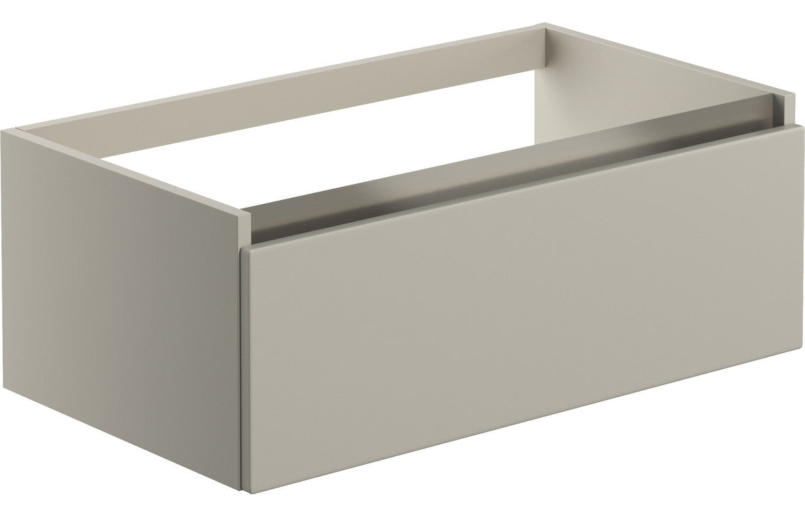 Carya 800mm 1 Drawer Wall Hung Basin Unit (No Top) - Latte