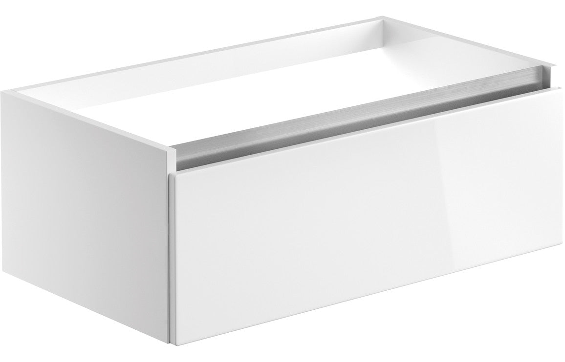 Carya 800mm 1 Drawer Wall Hung Basin Unit (No Top) - White Gloss