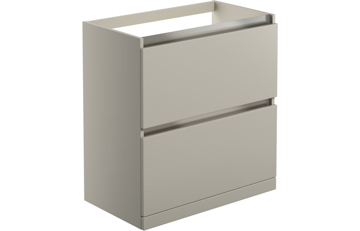 Carya 800mm 2 Drawer Floor Standing Basin Unit (No Top) - Latte