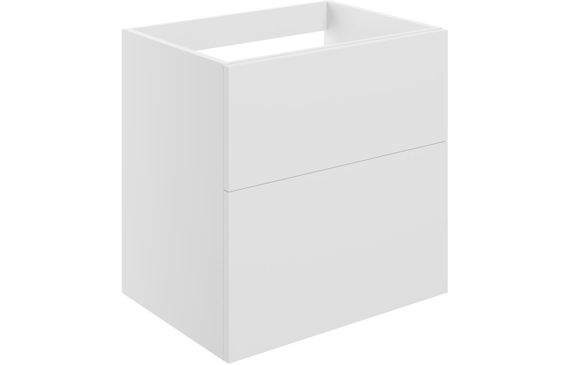 NEST 590mm Wall Hung 2 Drawer Basin Unit (No Top) - Matt White